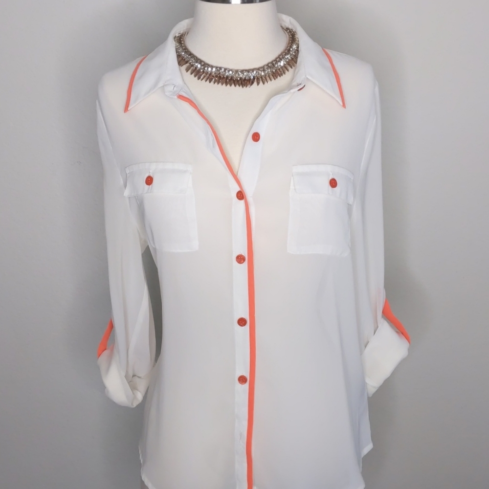 Mine Women's sheer blouse size Large - Picture 3 of 17